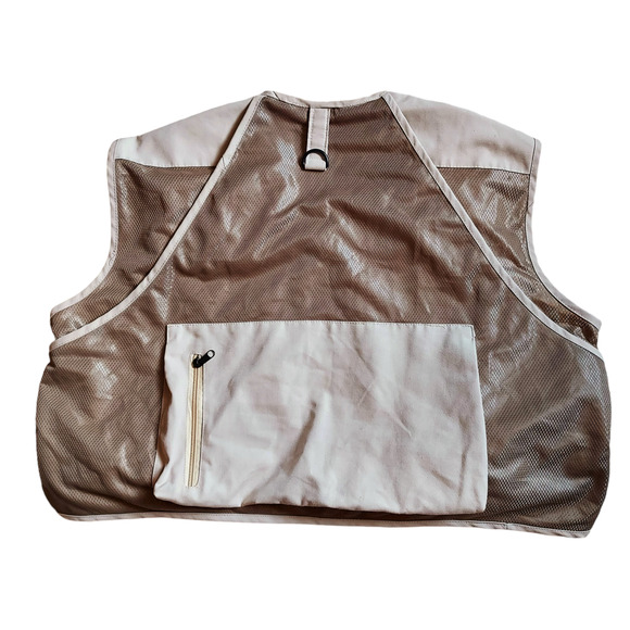 Eagle Claw Deluxe Beige Utility Fly Fishing Vest 10 Pockets Adjustable Zip XL - Picture 2 of 8